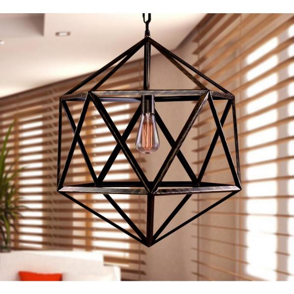 Lindsay Cage 1-light Edison Lamp with Bulb By Homeroots | Chandeliers | Modishstore - 2