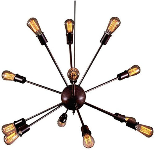 Laila 12-light Bronze Edison Lamp with Bulbs By Homeroots | Chandeliers | Modishstore