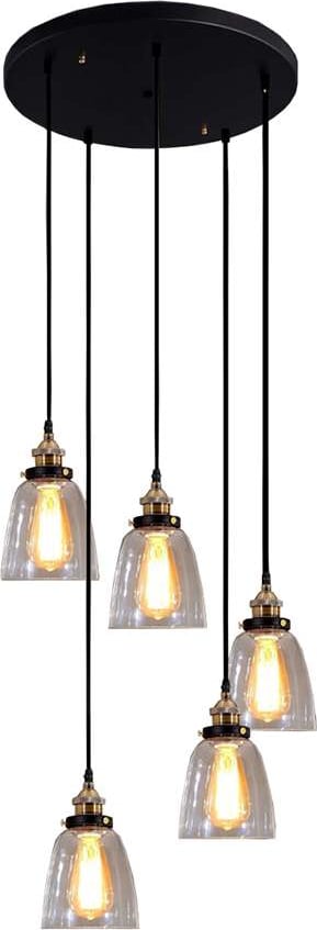 Lori 5-light Adjustable Cord Edison Lamp with Bulbs By Homeroots | Chandeliers | Modishstore