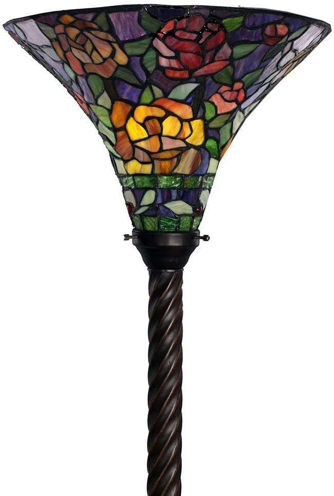 Tiffany-style Rose Torchiere By Homeroots | Floor Lamps | Modishstore - 3