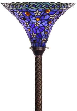 Tiffany-style Blue Star Torchiere By Homeroots | Floor Lamps | Modishstore - 2