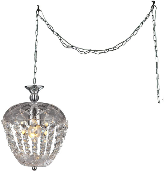 Miriam 1-light Crystal 8-inch Chrome Swag Lamp By Homeroots | Chandeliers | Modishstore