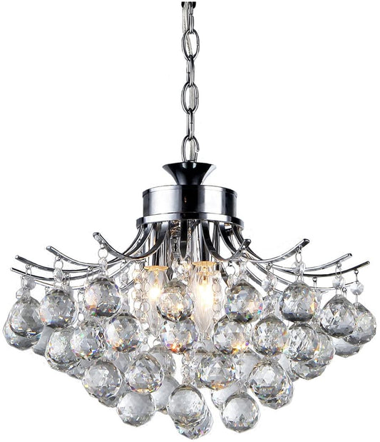 Roman Crystal 3-light Chrome Chandelier By Homeroots | Chandeliers | Modishstore