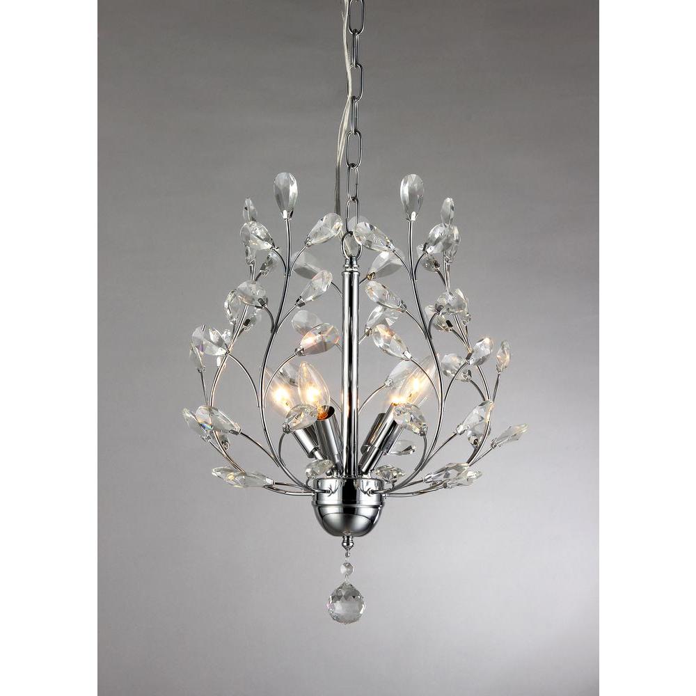Marie 4-light Chrome 13-inch Crystal Chandelier By Homeroots | Chandeliers | Modishstore - 2