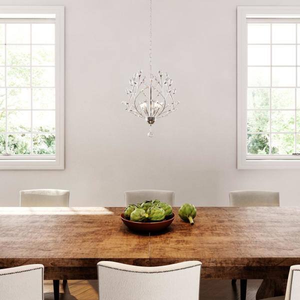 Marie 4-light Chrome 13-inch Crystal Chandelier By Homeroots | Chandeliers | Modishstore - 4