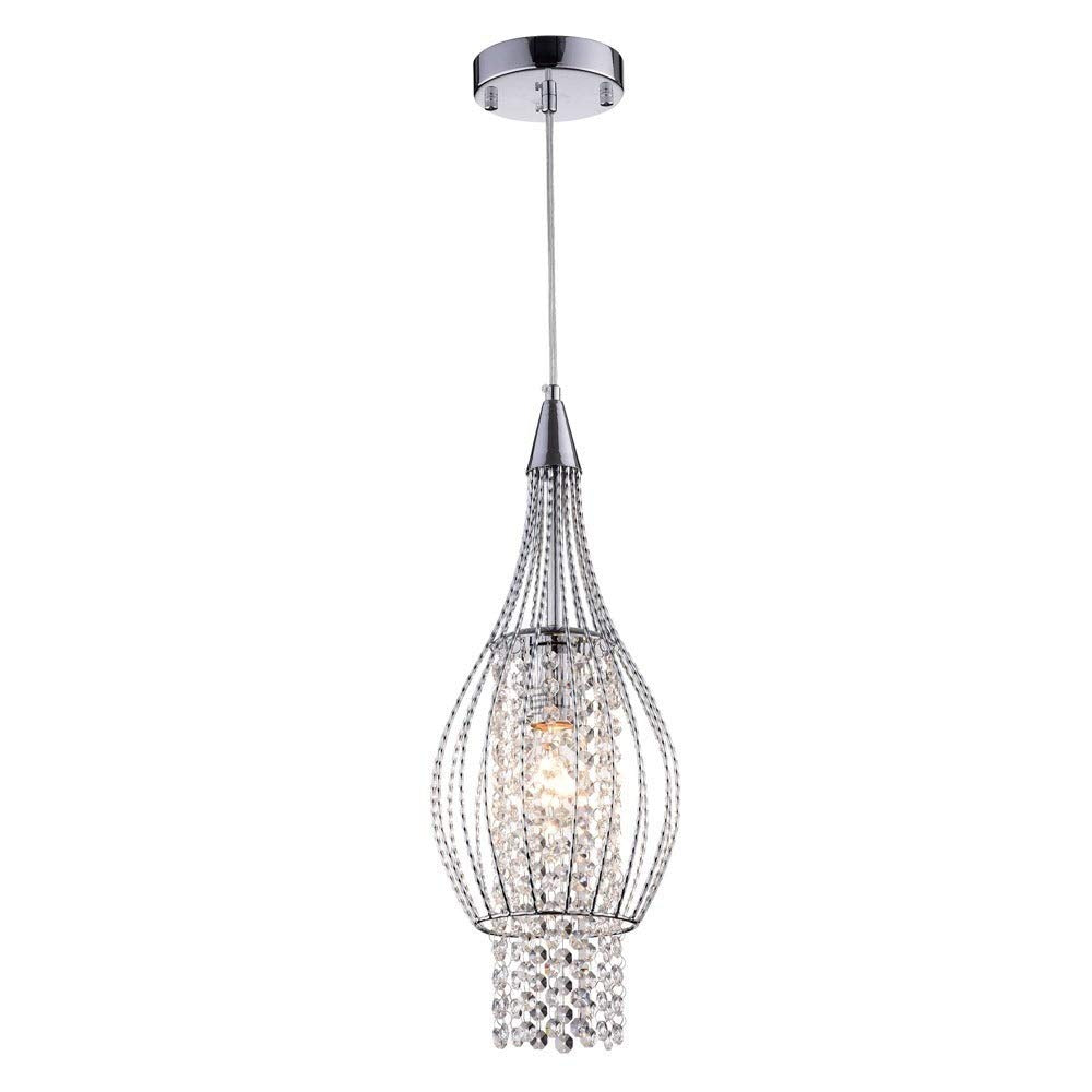 Xyza 1-light Crystal 7.5-inch Chrome-finish Chandelier By Homeroots | Chandeliers | Modishstore