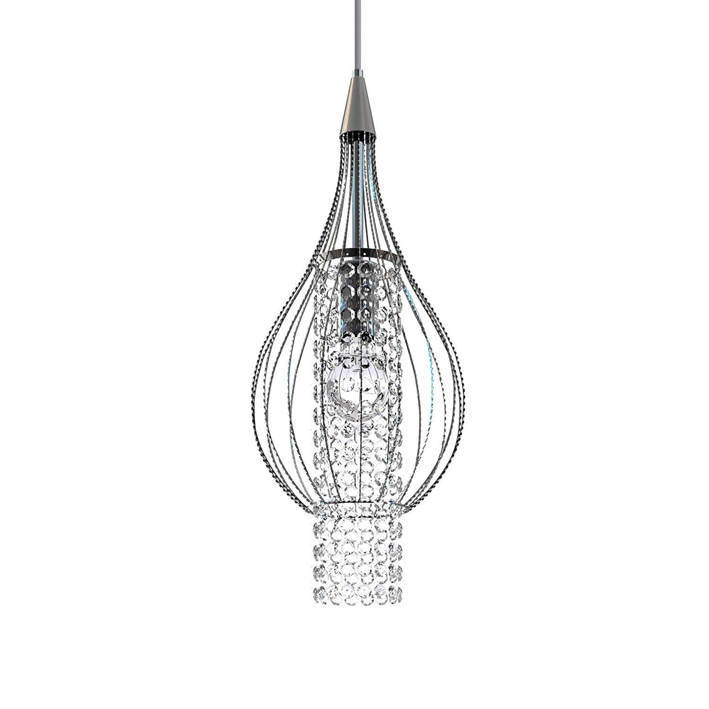Xyza 1-light Crystal 7.5-inch Chrome-finish Chandelier By Homeroots | Chandeliers | Modishstore - 2