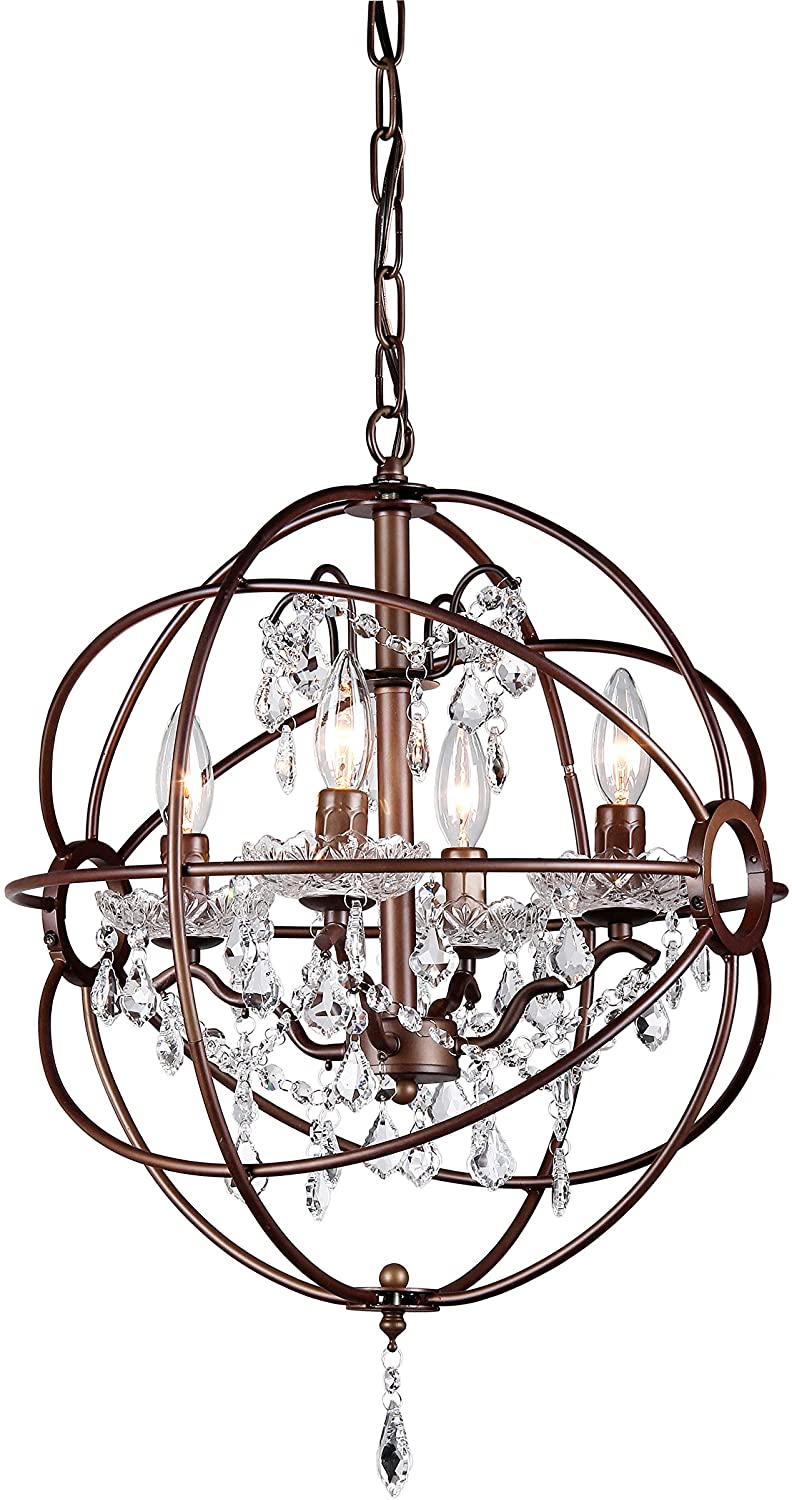 Edwards Antique Bronze 16-inch Crystal Chandelier By Homeroots | Chandeliers | Modishstore