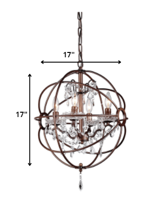 Edwards Antique Bronze 16-inch Crystal Chandelier By Homeroots | Chandeliers | Modishstore - 2