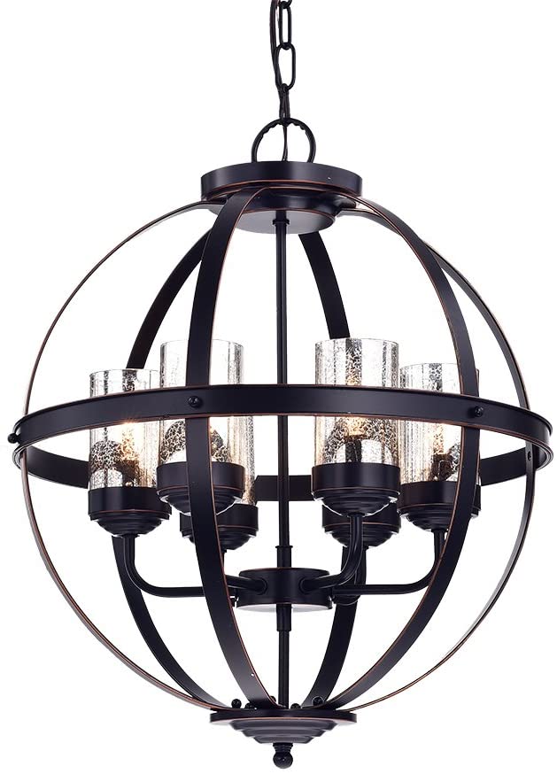 Almog Oil Rubbed Bronze 19-inch Round Pendant Light By Homeroots | Pendant Lamps | Modishstore