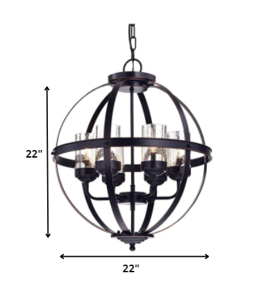 Almog Oil Rubbed Bronze 19-inch Round Pendant Light By Homeroots | Pendant Lamps | Modishstore - 2