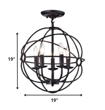 Shindanlang Black-finish Metal 16-inch Chandelier By Homeroots | Chandeliers | Modishstore - 2