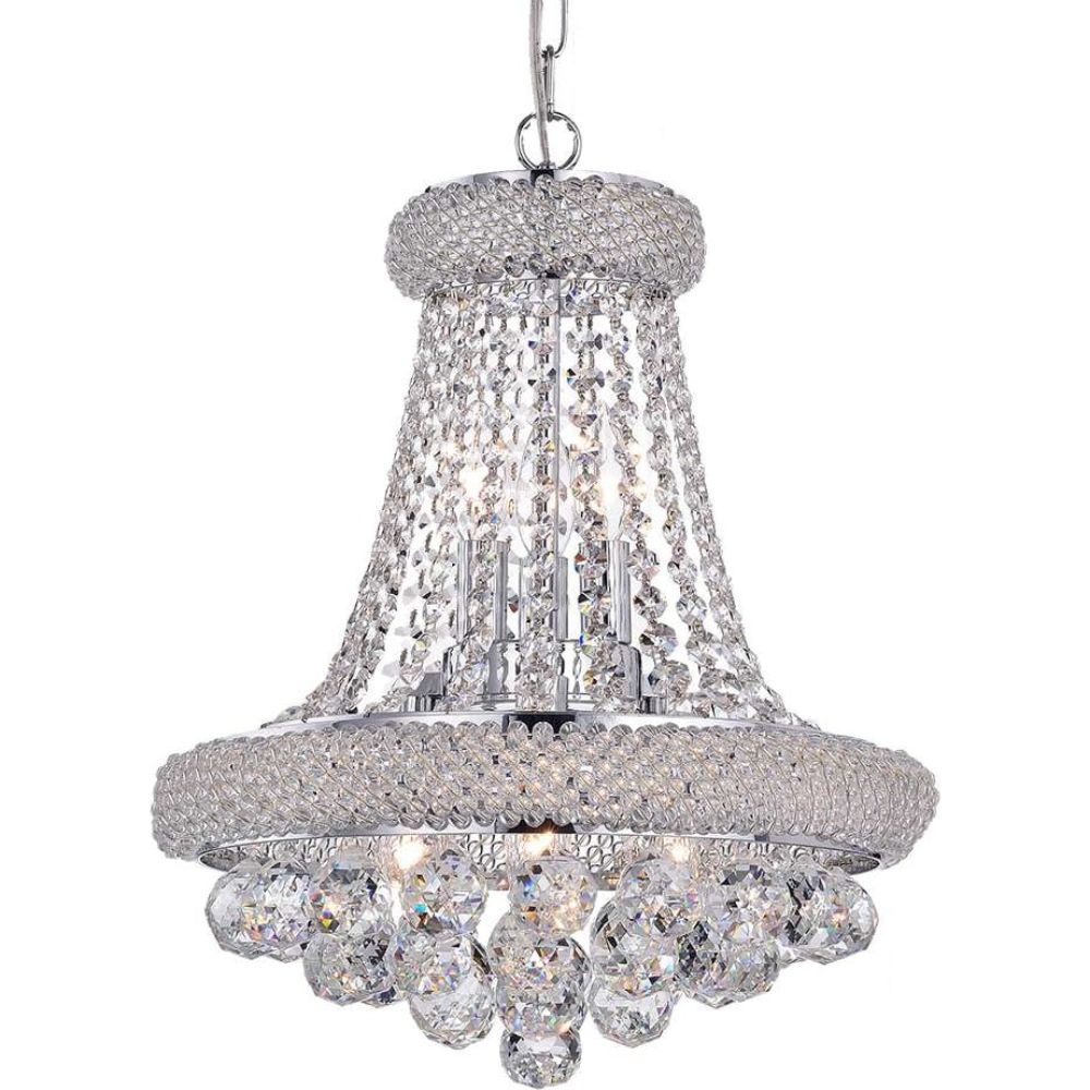 Isidra Chrome and Crystal 15-inch Chandelier By Homeroots | Chandeliers | Modishstore