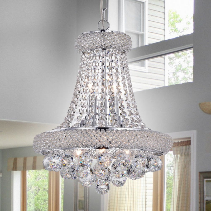 Isidra Chrome and Crystal 15-inch Chandelier By Homeroots | Chandeliers | Modishstore - 2