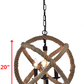 Twirlie 16.5-inch Hemp Rope Antique Bronze Metal Chandelier By Homeroots | Chandeliers | Modishstore - 2