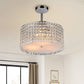 Garcia Chrome and Crystal Round 4-light Chandelier By Homeroots | Chandeliers | Modishstore - 5