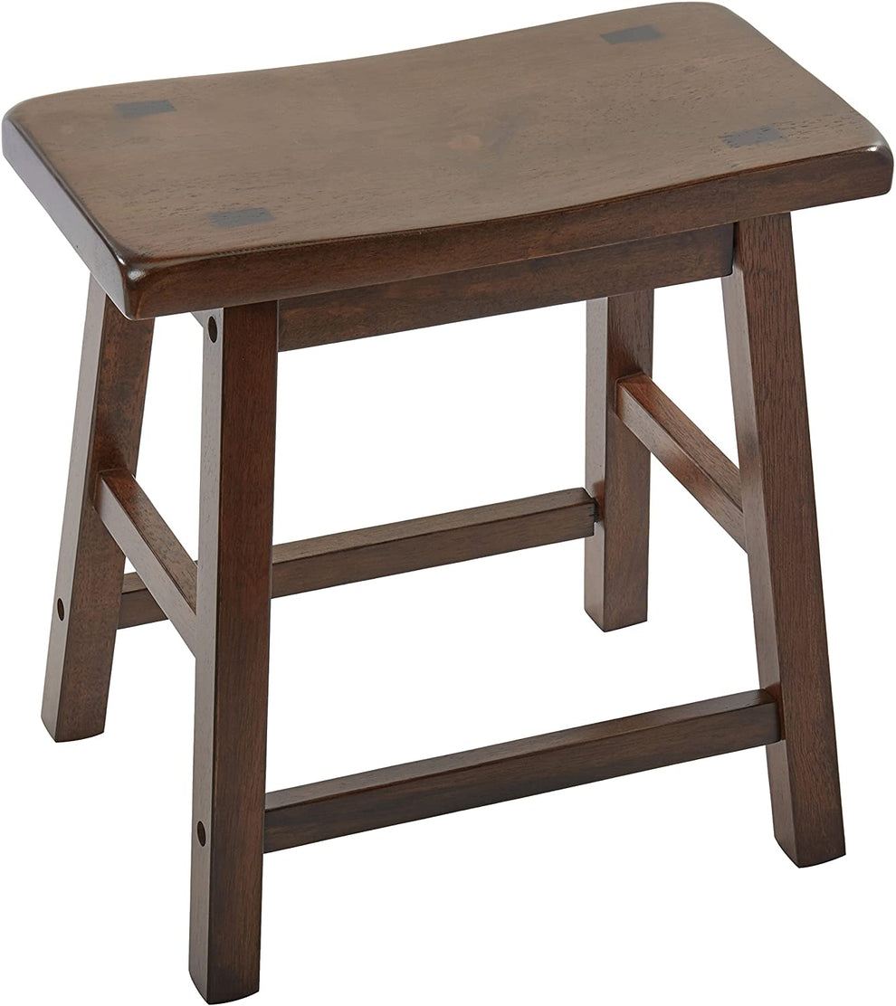 Walnut Wooden Set Of 2 Stool By Homeroots | Stools | Modishstore - 2