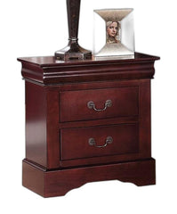 Classic Cherry Finish 2 Drawer Wooden Nightstand By Homeroots