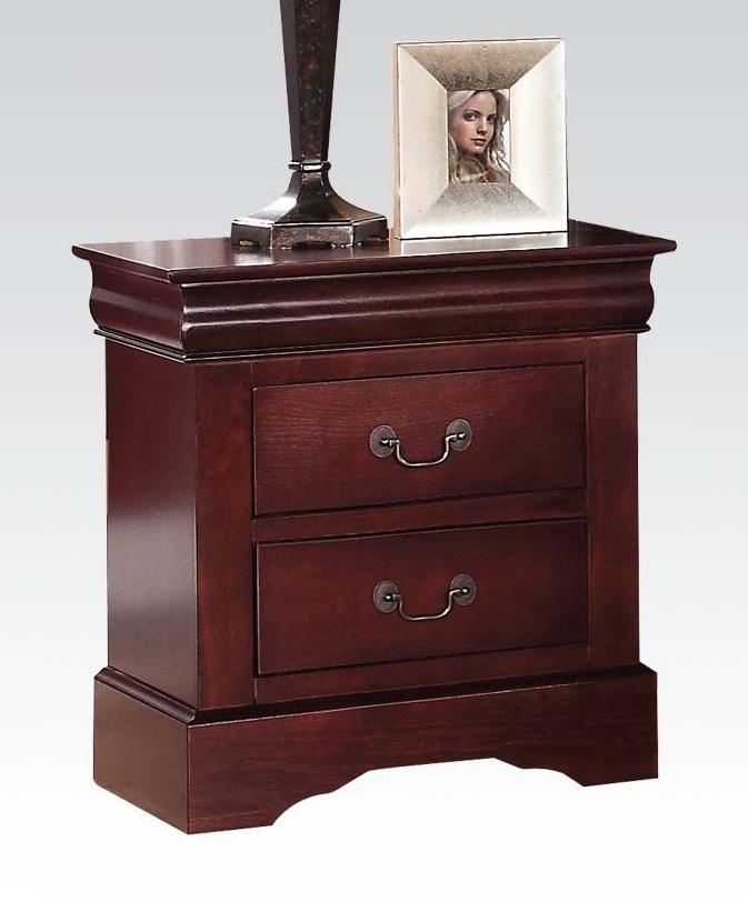 Classic Cherry Finish 2 Drawer Wooden Nightstand By Homeroots | Nightstands | Modishstore - 4