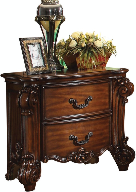 Cherry Wooden Nightstand By Homeroots | Nightstands | Modishstore - 2
