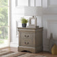 Classic Gray Wash Finish 2 Drawer Wooden Nightstand By Homeroots | Nightstands | Modishstore