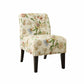 Floral Fabric Slipper Accent Chair with Dark Wood Legs By Homeroots | Accent Chairs | Modishstore