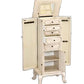 Antique White Mirrored Jewelry Armoire By Homeroots | Armoires & Wardrobes | Modishstore - 3