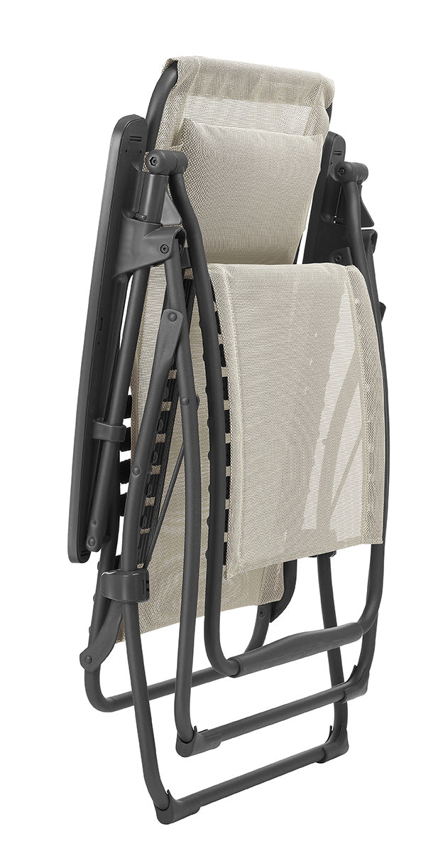 Zero Gravity Recliner - Basalt Steel Frame - Seigle Fabric By Homeroots - 320590 | Outdoor Chaise Lounges | Modishstore - 2