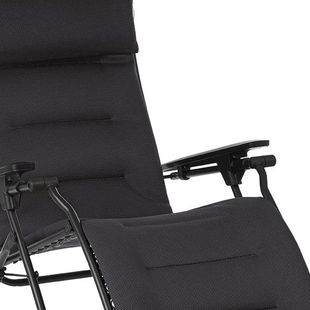 Zero Gravity Recliner - Black Frame - Acier Fabric By Homeroots | Outdoor Recliners & Lounge Chairs | Modishstore - 6