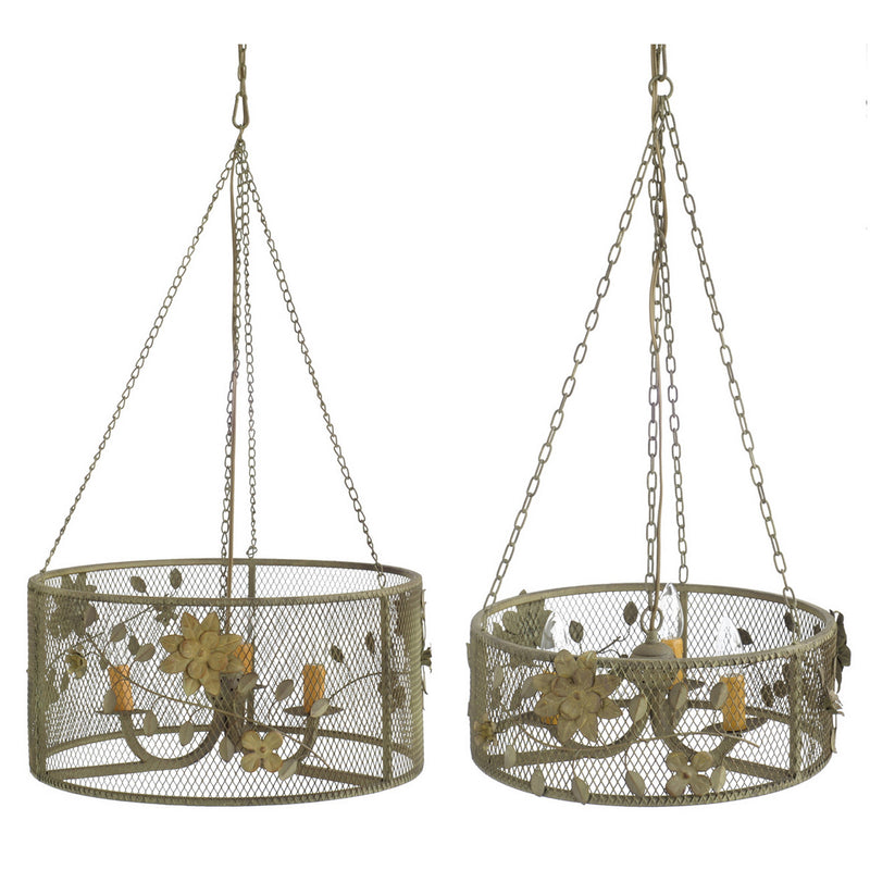 A&B Home Metal Chandelier With Flower Design - Set Of 2 | Chandeliers | Modishstore