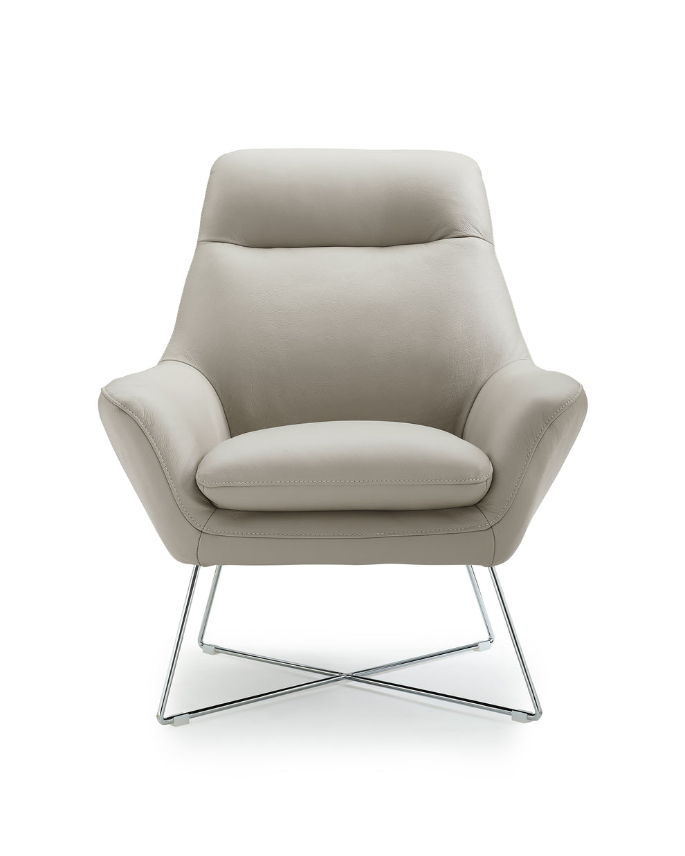 33" Light Gray And Silver Faux Leather Tufted Arm Chair By Homeroots | Armchairs | Modishstore - 2
