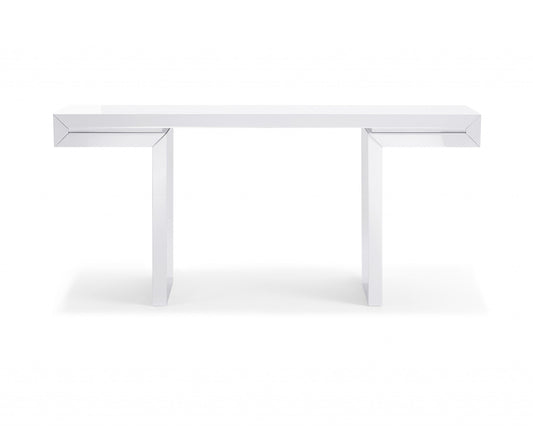 Console In High White Gloss Lacquer By Homeroots | Console Tables | Modishstore