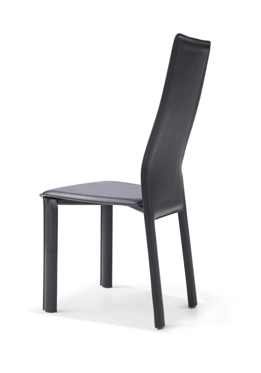 Set Of 4 Modern Dining Black Faux Leather Dining Chairs By Homeroots | Dining Chairs | Modishstore - 3