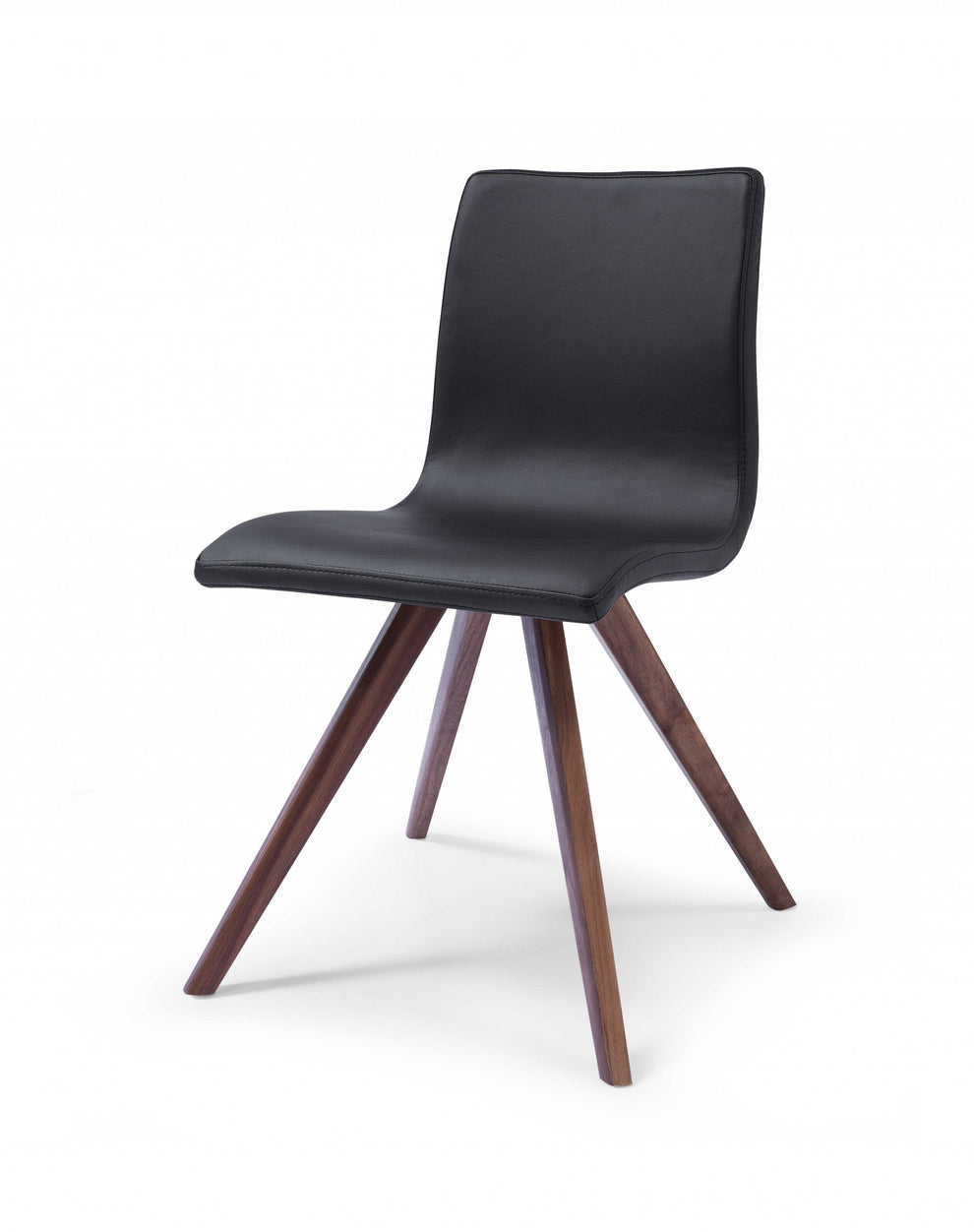 Set Of 2 Black Faux Leather Dining Chairs By Homeroots | Dining Chairs | Modishstore