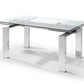 Clear Glass Aluminum Etendable Dining Table By Homeroots | Dining Tables | Modishstore - 3