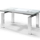 Clear Glass Aluminum Etendable Dining Table By Homeroots | Dining Tables | Modishstore - 4