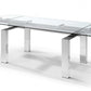 Clear Glass Aluminum Etendable Dining Table By Homeroots | Dining Tables | Modishstore - 5