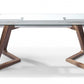 Walnut Glass Stainless Steel Etendable Dining Table By Homeroots | Dining Tables | Modishstore - 2
