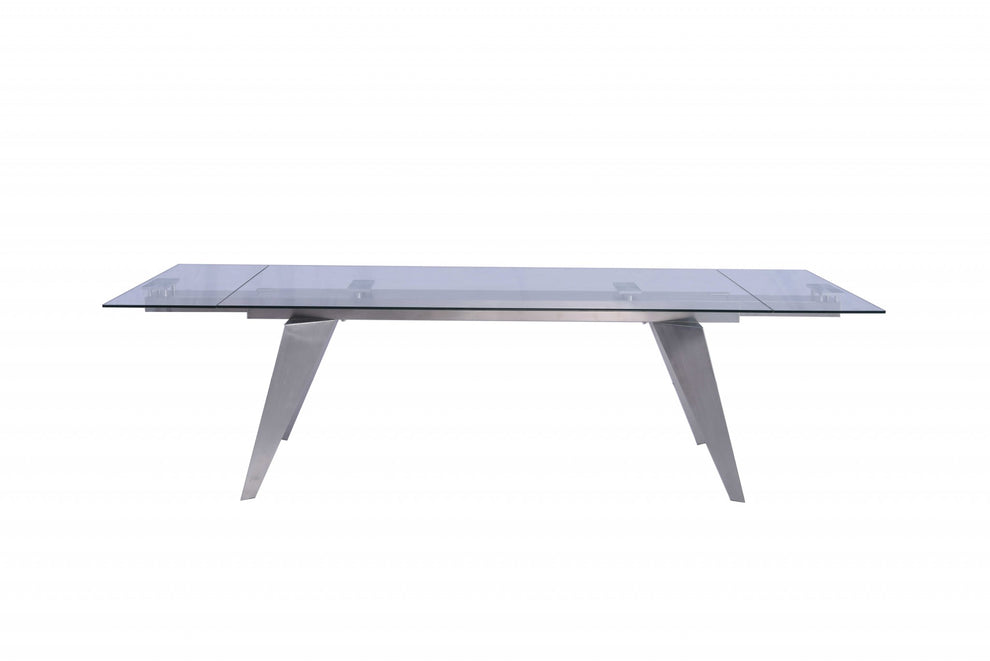 Clear Glass Etendable Dining Table By Homeroots | Dining Tables | Modishstore - 2