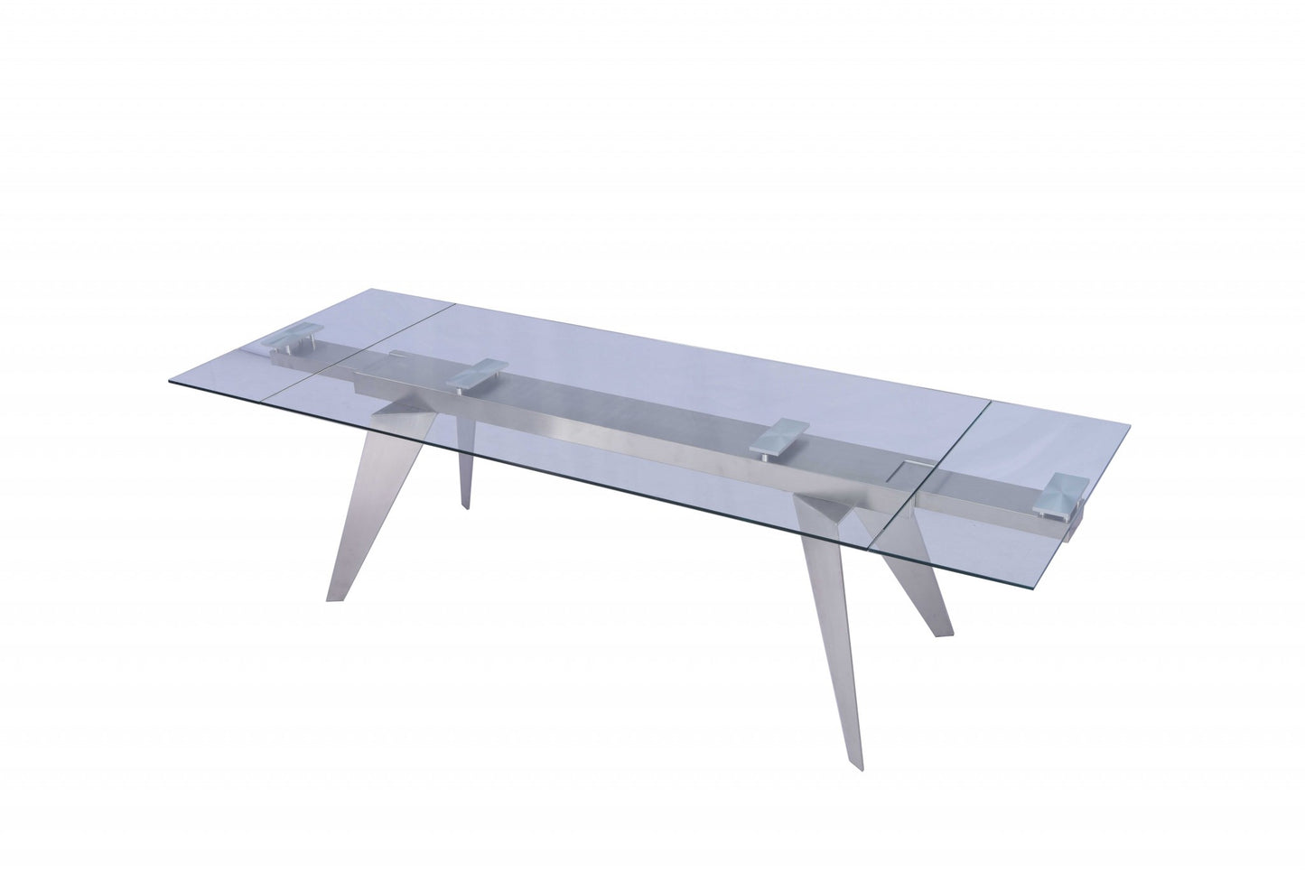 Clear Glass Etendable Dining Table By Homeroots | Dining Tables | Modishstore - 3