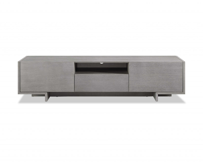 Tv Unit One Middle Drawer And 2 Lid Doors On The Sides All In Grey Oak Venee By Homeroots | TV Stands | Modishstore