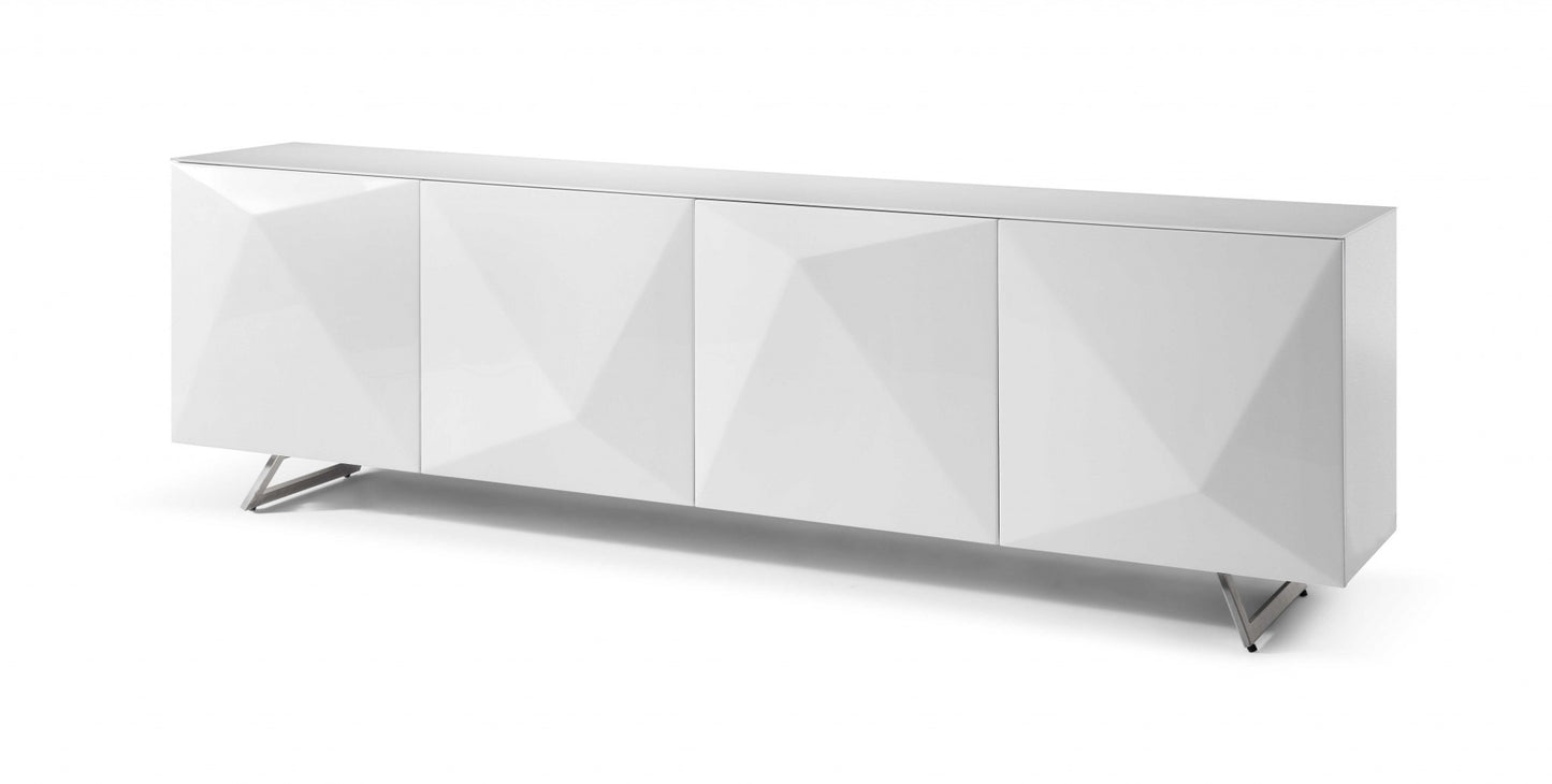 White Contemporary Storage Buffet Server By Homeroots | Sideboards | Modishstore - 2
