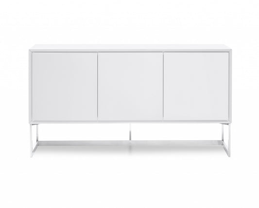 White Stainless Steel Buffet By Homeroots - 320851 | Sideboards | Modishstore