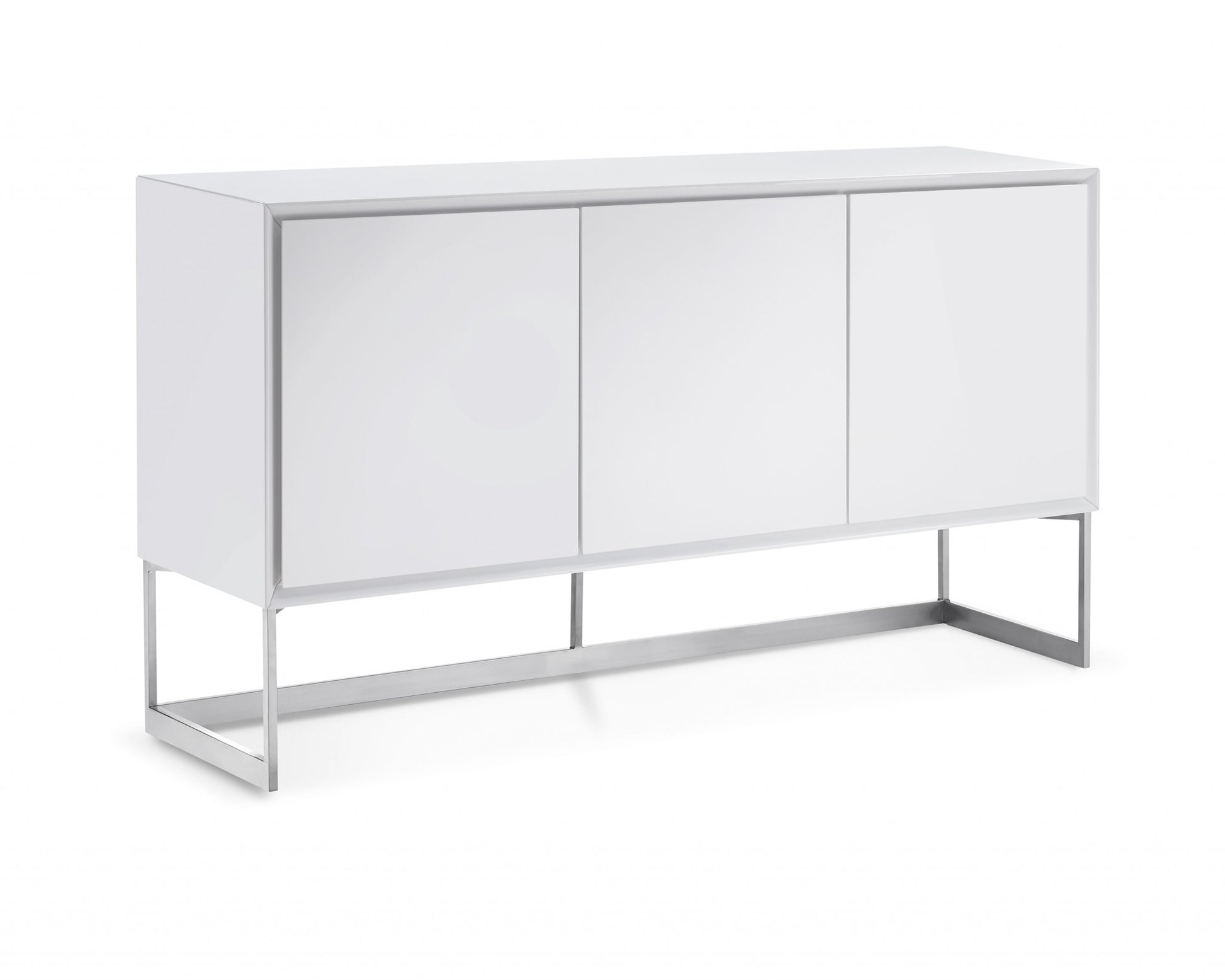 White Stainless Steel Buffet By Homeroots - 320851 | Sideboards | Modishstore - 2