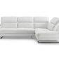 Sectional Chaise On Right When Facing White Top Grain Italian Leather Adjustable Headrest Couch By Homeroots | Sectional | Modishstore