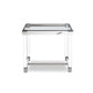 Side Table 10 mm Tempered Clear Glass Top Polished Stainless Steel Frame Acrylic Legs By Homeroots | Side Tables | Modishstore