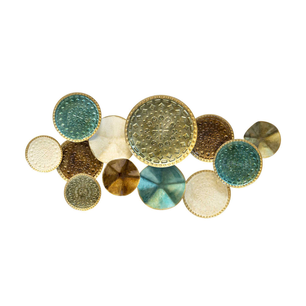 Textured Metal Multi Plates Wall Decor By Homeroots | Wall Decor | Modishstore - 2
