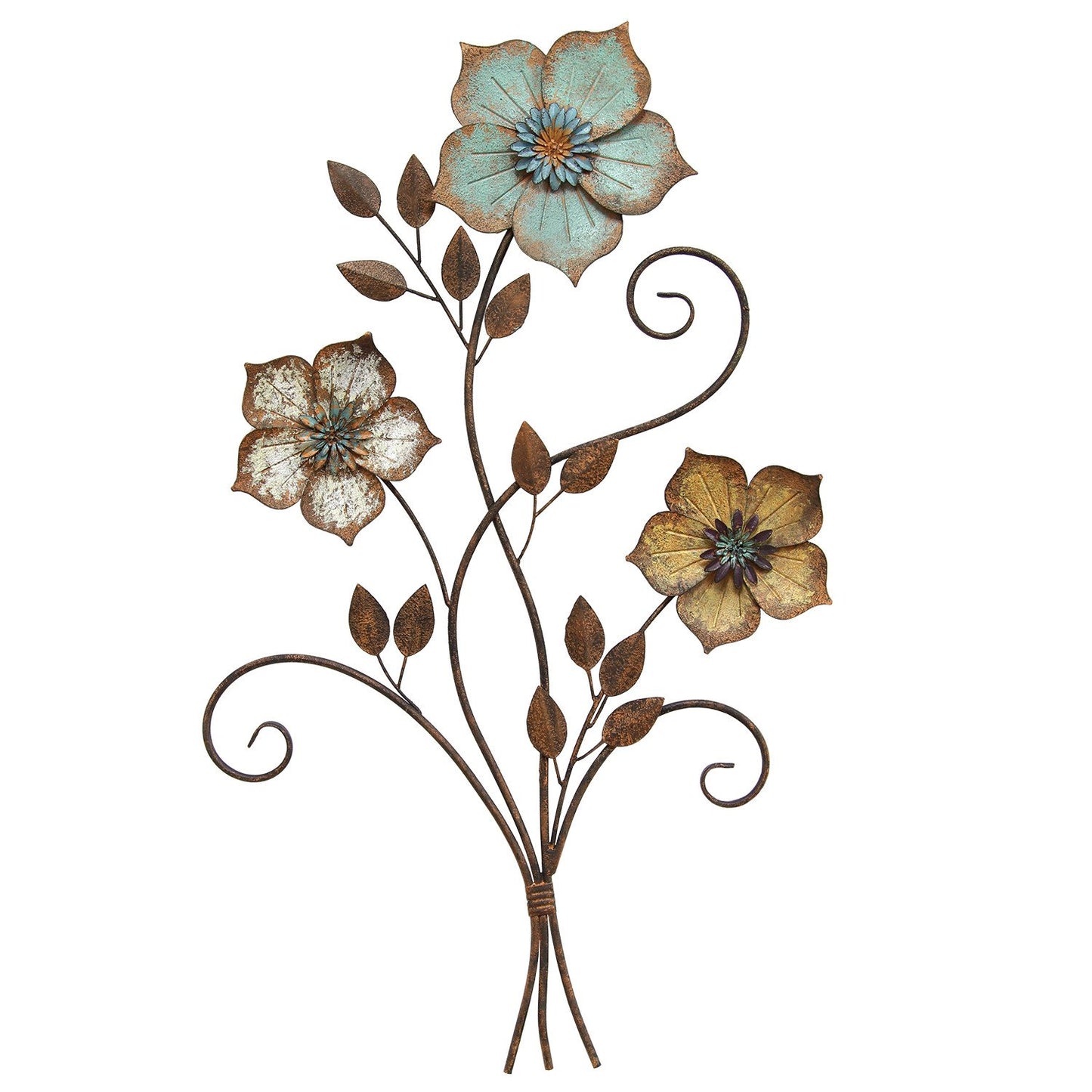 Distressed Chic Metal Flower Wall Decor By Homeroots | Wall Decor | Modishstore