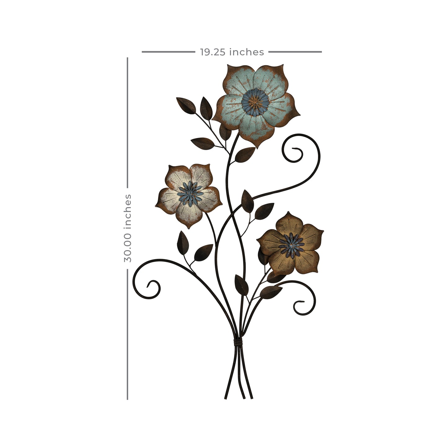 Distressed Chic Metal Flower Wall Decor By Homeroots | Wall Decor | Modishstore - 3