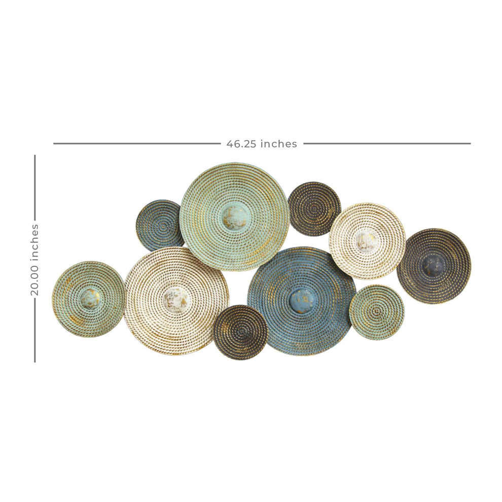 Textured Metal Plates Wall Decor By Homeroots | Wall Decor | Modishstore - 3